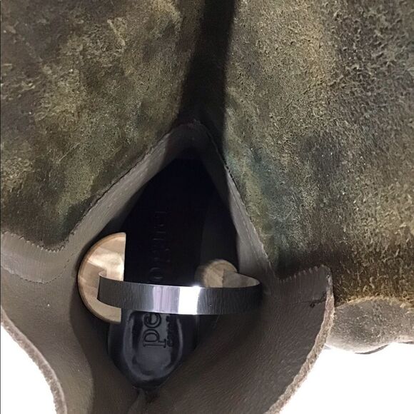 Pedro Garcia Brown Knee High Riding Boots Suede & Leather Cutout Buckled Size 41 - Picture 9 of 16